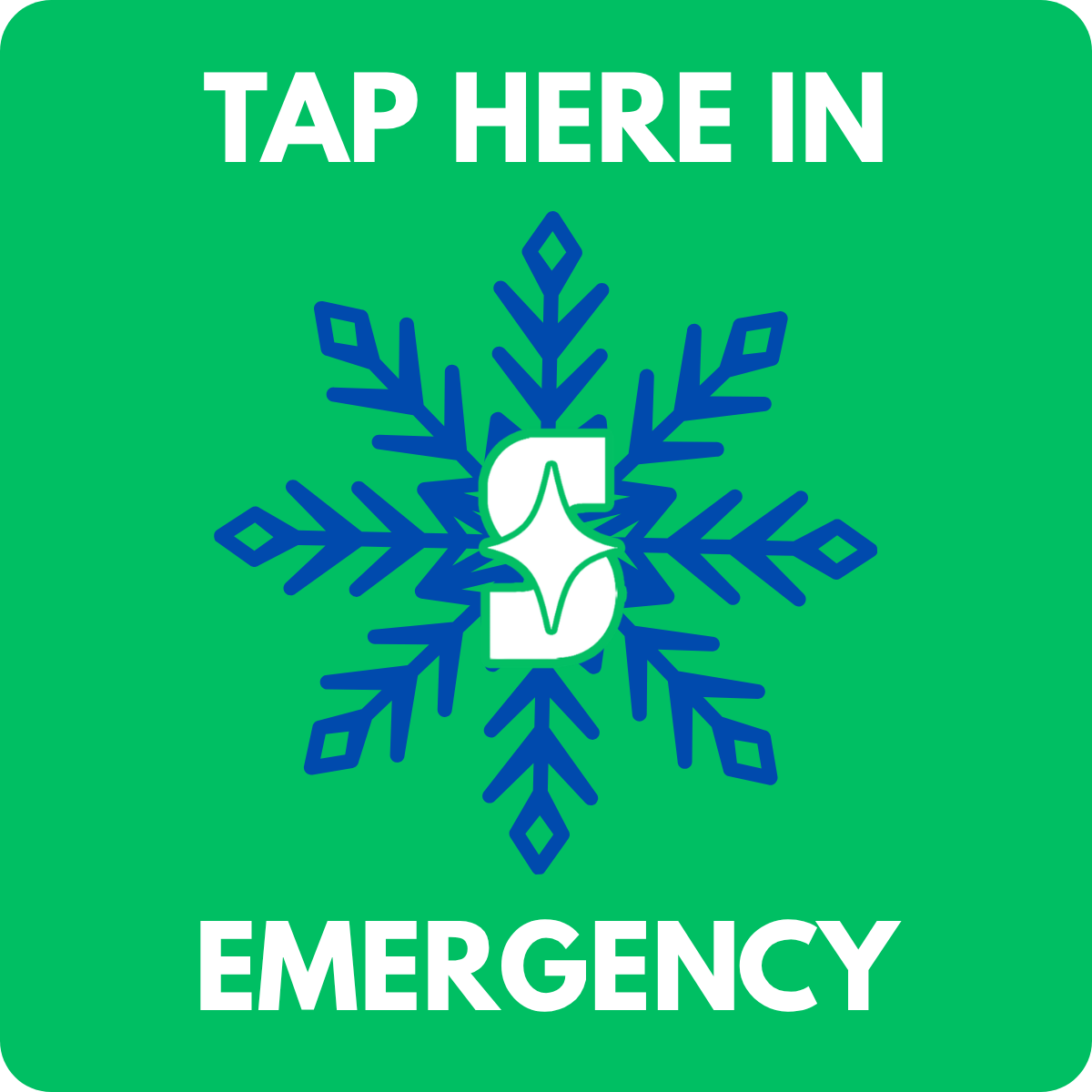 Steezi 'Tap here in emergency' sticker